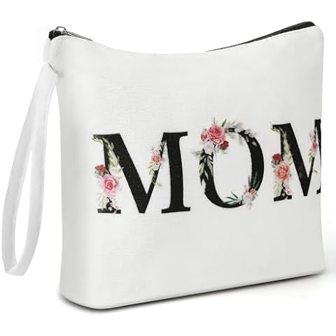 Korintin Makeup Bag Canvas Make Up Bag for Mom, Mom Birthday Gifts, Cosmetic Bags for Women, Toiletry Bags, Makeup Pouch, Travel Makeup Bag, Multifunction Make Up Bags for Women, Makeup Case Cover