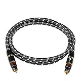 JIB RCA(オス) to RCA(オス) 同軸ケーブル オーディオケーブル/サブウーファー/アンプ/DAC デコーダー/同軸COAXIAL、S/PDIF等対応/長さ2m /OD:10mm