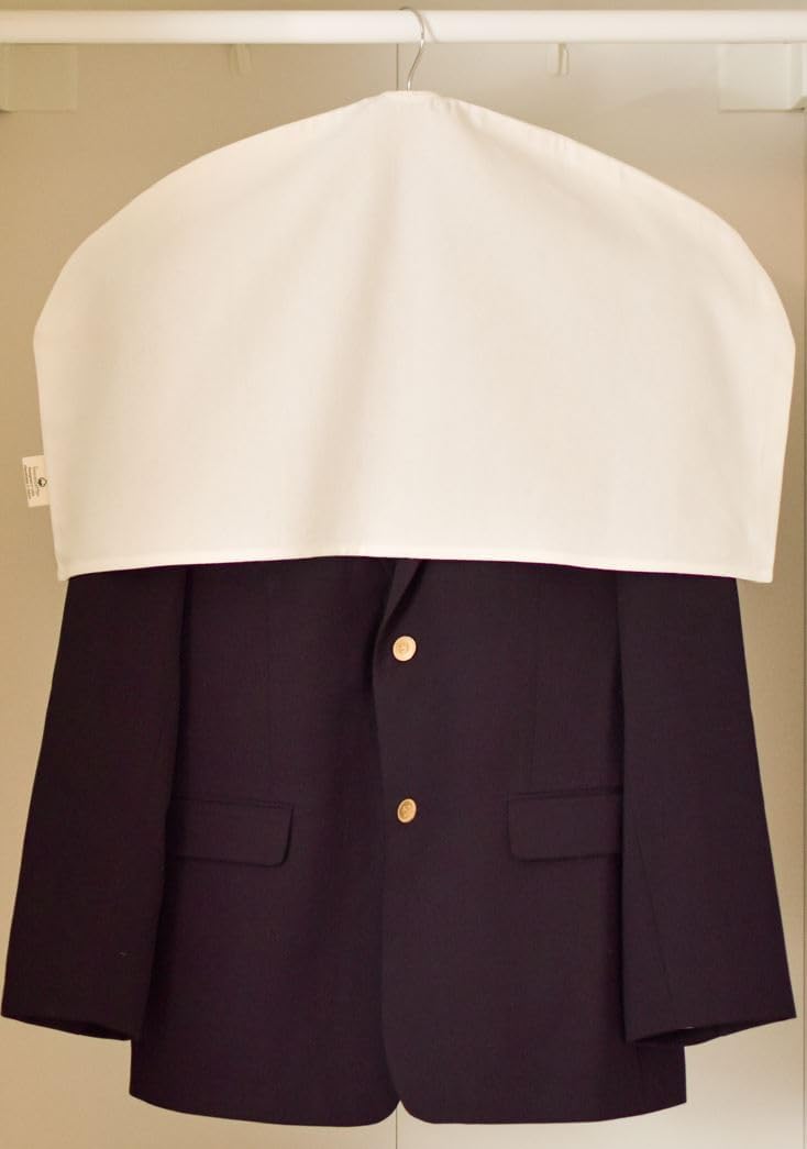 Shoulder Covers for Clothes - Breathable Garment Dust Covers Protectors for Suit, Coats, Jackets, Dress Closet Storage (Off-White, Set of 10)