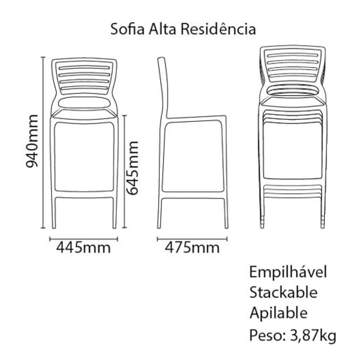 CADEIRA SOFIA HZ ALTA RESIDENCIA GT