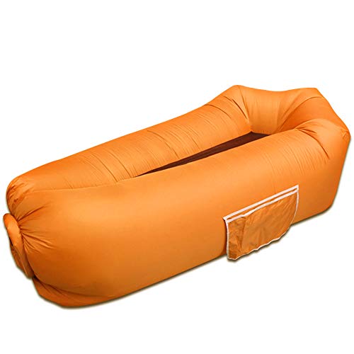 HUOU Tumbona inflable, 2019, con bolsa de almacenamiento, hamaca con reposacabezas inflable, para viajes, camping, piscina y playa