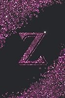 Z letter glitter Lined Notebook Journal purple and black color for women girls perfect gift idea.: Journal or Diary for Kids, Girls & Women. 1661262856 Book Cover