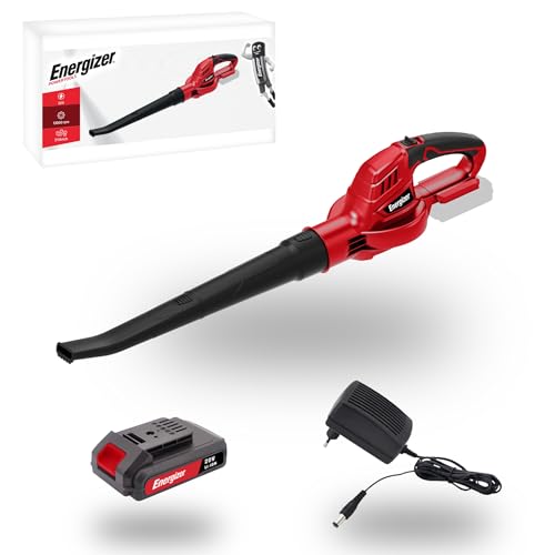 Energizer Souffleur de Feuilles sans Fil 20V - Vitesse Air 210 km/h, Debit 5000 L/Min, Moteur 13000 RPM, Leger 1,2 kg, Batterie 20V et Chargeur Inclus
