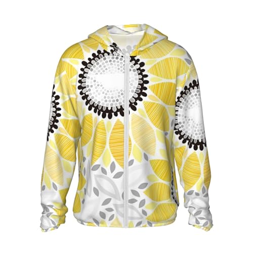 Veste à capuche zippée et poches pratiques motif fleurs abstraites