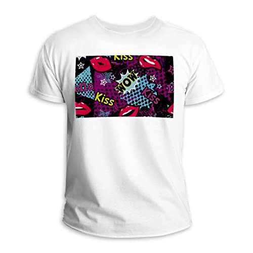 T-shirt Kiss Lip coton multicolore pour vos sorties urbaines et moments de détente