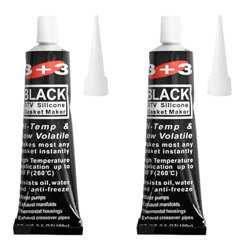 Hochtemperatur Silikon, Schwarz Dichtmasse, Karosseriedichtmasse, Hitzebeständiges Silikon, Dichtmasse Außen für Automobile und Maschinen, 100 g (2)