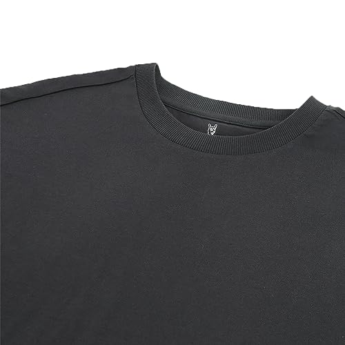 Image of Free Authority Loose Fit Solid Black Tshirt for Men