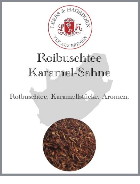 Lerbs & Hagedorn, Roibuschtee Karamel Sahne| Karamel-Sahne Geschmack 1.5kg (ca. 122 Liter) Toffeestücken