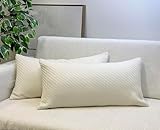 Aiking Pack of 2 Soft Decorative Knitted Double-Cable Sweater Cozy Throw Pillow Covers, 12x24 inch, Ivory