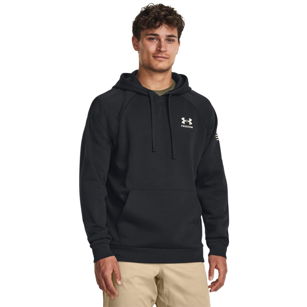 Under Armour mens Freedom Flag Fleece Hoodie, (002) Black