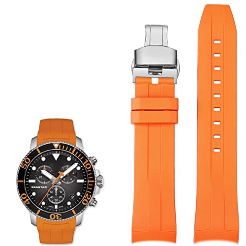 Bracelet montre silicone Tissot T120417 T120407 étanche 22mm noir