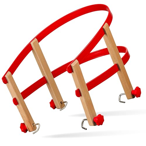 Explorer Colint Holz Lehne für Schlitten Rückenlehne universal für Kinder ab 1 Jahr und Erwachsene für Davos und Hörner Kunststoff Schlittenlehne in Rot