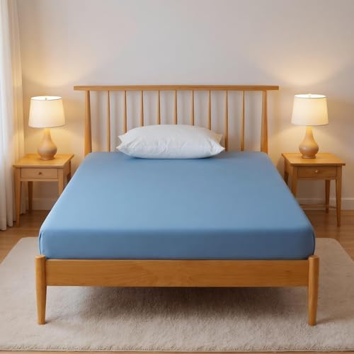 Drap housse en coton literie de lit élastique résistant chambre - 4