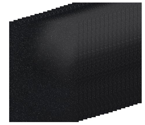 BEISHIDA A4 8.5 x 11 inch Glitter Cardstock Black Glitter Paper for Crafts 250GSM Premium Sparkly Paper for Cricut Scrapbook Card Making DIY Art Projects and Party Decorations(20 Sheets)