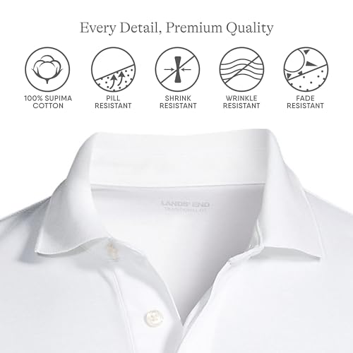 Lands' End Men's Short Sleeve American-Grown Supima Cotton Polo Shirt3