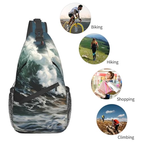 Bolso cruzado deportivo The Sea Waves negro para adulto miniatura 6