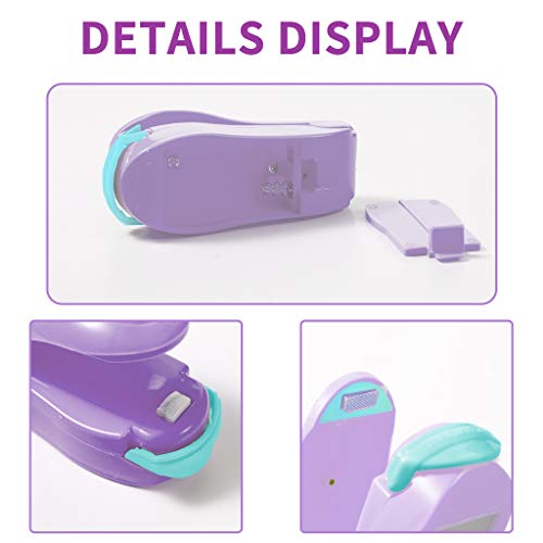 Portable Mini Sealing Household Machine, Handheld Heat Bag Sealer, Mini Heat Bag Sealer Sealing Machine Hand Pressure Heat Sealing Machine for Airtight Food Storage Saver (Purple)