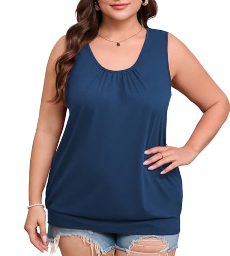 CARROTMOB Women's Plus Size Summer Tank Tops Loose...