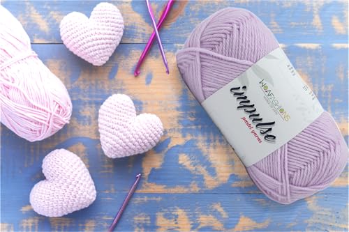 Image of WOAFashions Impulse Hand Knitting & Crochet Yarn, Premium Acrylic, 4 : Medium (Lilac) (100gms / 3.5oz / 200mtr / 218yds)