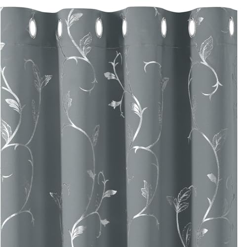 BUHUA Tende oscuranti in pellicola argentata, termoisolanti, con occhielli, set da 2 pezzi, altezza 260 x larghezza 132 cm, per soggiorno e camera da letto, protezione dal freddo