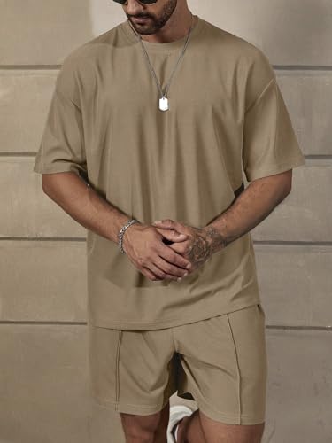 Image of Vogaan Men's T-Shirt and Shorts Set | Top & Shorts Night Suits Set | Night Wear for Men | Holiday Outfits for Men's