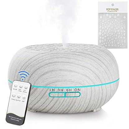 Foto di Simpeak Diffusore Atomizzatore di Oil Essenze 550 ml, Vaporizzatore 7 Colori LED,Diffusore Oli Essenziali, Purificatore Aria,Timer per Auto Spegnimento ad Ultrasuoni, Blanco