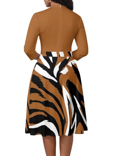 Image of PinkPatty Women's Casual A-line Midi Dresses 3 /4 Sleeve V Neck Fit and Flare Dress with Pockets