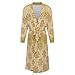 FOSKERV Womens Long Sleeve Robe, Fashion Open Front Kimono Robes with Belt, Lightweight Bathrobes Full-Length for Mom, Wife, Gold Glitter Pattern Cheetah Leopard Print, (M)