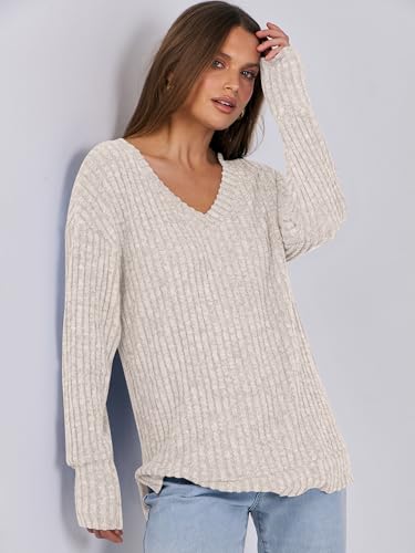 ANRABESS Long Sleeve Shirts for Women V Neck Casual Fall Tops Loose Fit Lightweight Sweaters Tunic Fashion 2025 Clothes - Image 5