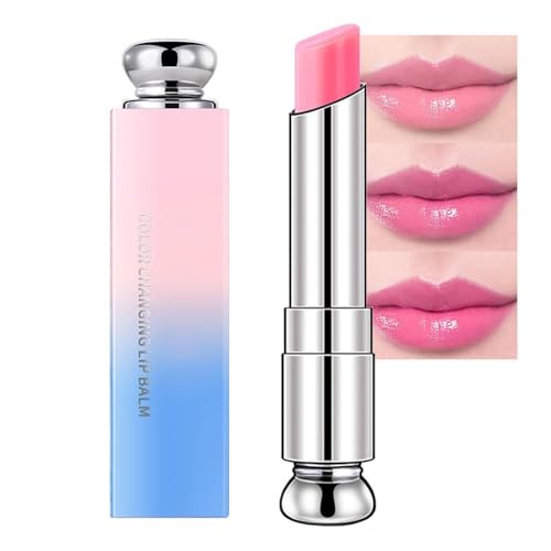 Color Changing Lipstick Lip Balm,Korean Magic Lipstick Color Change Changing Lip Tint Tinted Stain Gloss Balm Long Lasting Waterproof Moisturizer