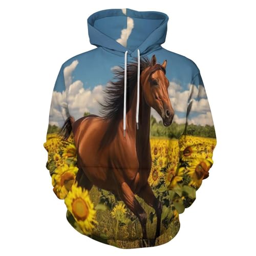 Sweat à capuche cheval arabe pull imprimé 3D cadeau original pour cavalier