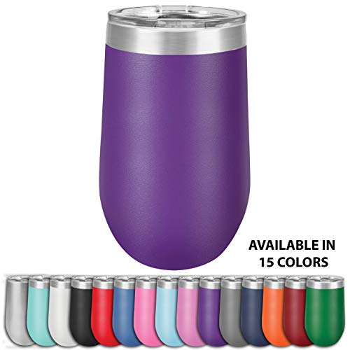 Clear Water Home Goods - 16 oz Stainless Steel Wine Tumbler with Lid