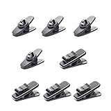 HSIULMY 8pcs Headphone Wire Clips - Universal Earphone Cable Shirt Clips for Running, Hiking, Walking - Fits 1.5mm/2.5mm/3mm Round & 4.5mm Flat Wires - Durable Clothing Clip Accessories