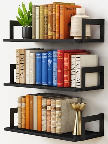 Harwaya Wall Mounted Bookshelf, Floating Bookshelves for Bedroom,...