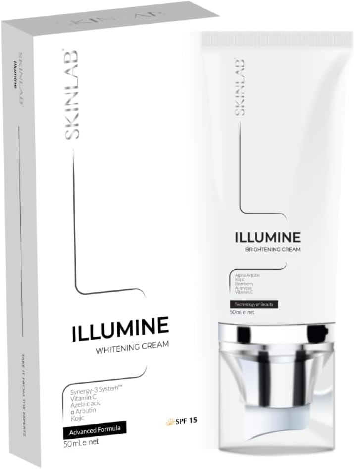 SKINLAB Illumine Brightening Cream SPF15, Vitamin C, | Paraben-free, | sulphate-free anti pigmentation cream with Kojic acid and Alpha Arbutin | 50ml