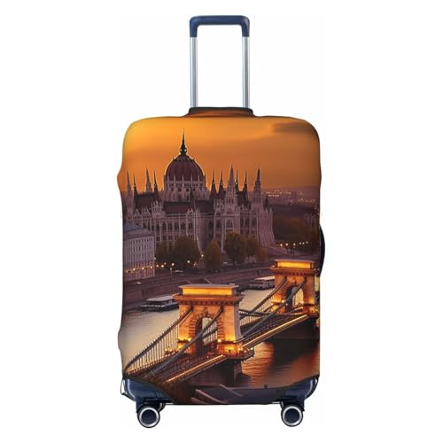 Elastic Travel Luggage Cover for Suitcase Tsa Approved Stretch Scratch-Resistant Suitcase Protector Cover Washable Sunset in Budapest Baggage Covers Fits 18-32 Inch Luggage Case