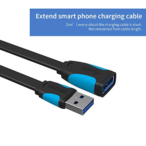 Andoer Cabo de extensão VENTION USB 3.0 macho para fêmea extensor USB com amplificador de sinal 5 Gb