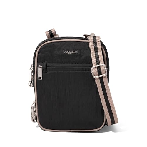 Image of Baggallini Securtex Anti-theft Mini Everything Crossbody Bag, 6.3 inchx8.25 inch Rfid, Locking Zippers & Cut-resistant Strap