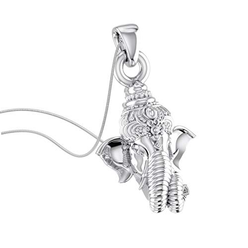 Pendentif Ganesh argent sterling anti-ternissement collier chaîne durable - 4