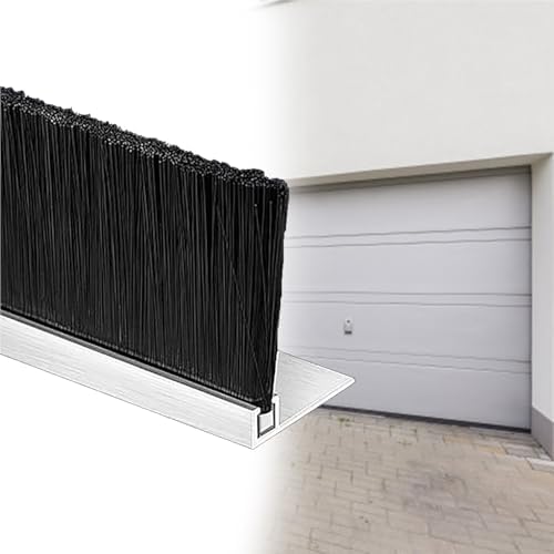 Aluminum Brush Door Sweep - 2 PCS, 0.3in Thickness, 2.4in Height for Roll-Up Doors, Cabinets & Display Cases - Effective Draft Stopper & Pest Barrier