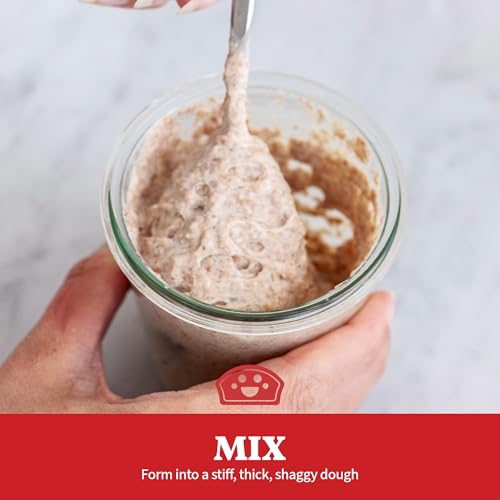 Bakers Club Rapid 24-Hour Sourdough Starter Culture - Makes 5 Batches - Mix, Ferment & Bake Next Day - Tangy Flavor without Weeks of Waiting - Best Dehydrated Sour Dough Starter for Home Bread Bakers