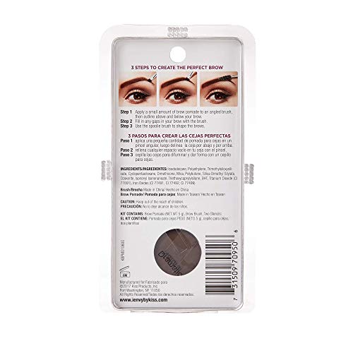 Ienvy By Kiss All-In-One Brow Pomade Dark Brown Kbpm01 Waterproof Long Lasting Mirror Cap Stencils Included #TOP4