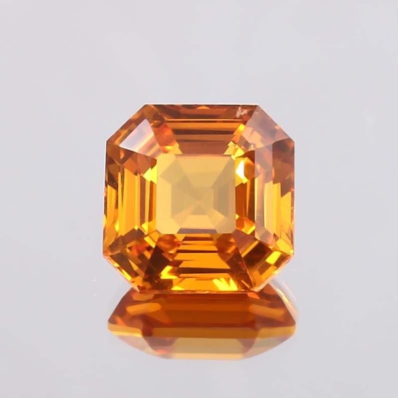 Pierre gemme saphir orange naturelle de Ceylan pour fabriquer un pendentif cadeau personnalisé - 6