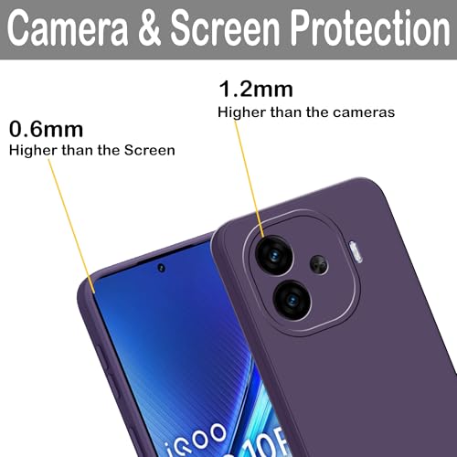 Image of amazon basics Back Cover for iQOO Neo 10R 5G | Ultra Slim Soft Rubberised Case | Matte Silicone Flexible Mobile Case | Camera Protection - Purple