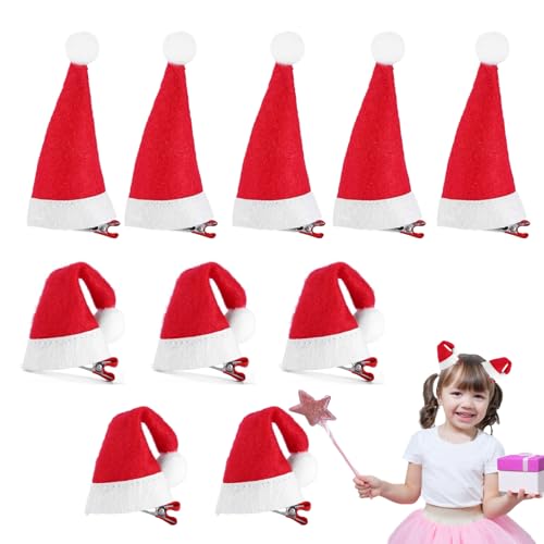 Haarspange Weihnachtsmütze 19 Weihnachten Haarspangen Mädchen - 10 Stück Weihnachtsmütze...
