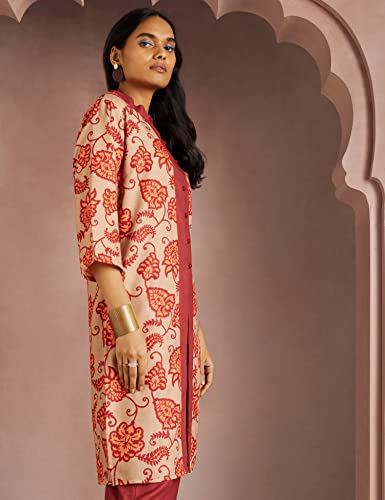 Image of RIVER Women's Poly Matka with Cotton Touch Floral Regular Kurta