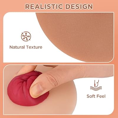 Sticky Colostomy Simulators, Stoma Training Model Set, Multi-Skin Tone Ostomy Care Practice Models for Medical Training and Patient Education- Tan
