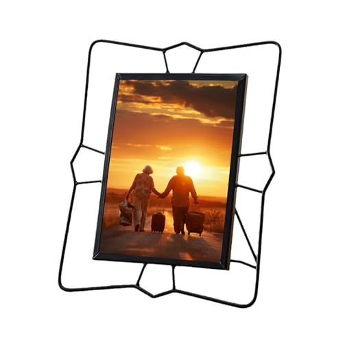 Marcos rectangulares de 4 x 6 pulgadas para fotos, para exhibición de mesa, marco de medalla para certificados, obras de arte, póster, diploma, formato vertical, color negro