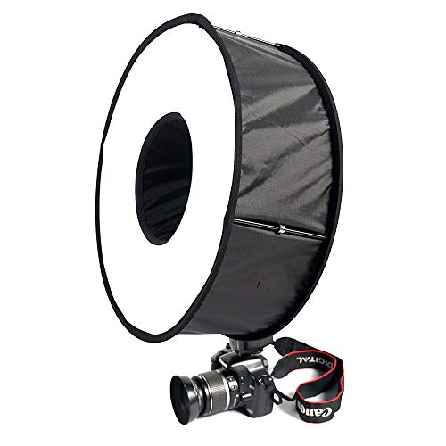 FOTOCREAT 18inch(45cm) Round Universal Collapsible Magnetic Ring Flash Diffuser Softbox for Softbox Diffusion