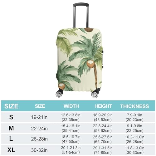 Summer Coconut Tree Printed Luggage Cover Protector, Fits 18-32 Inch Luggage2